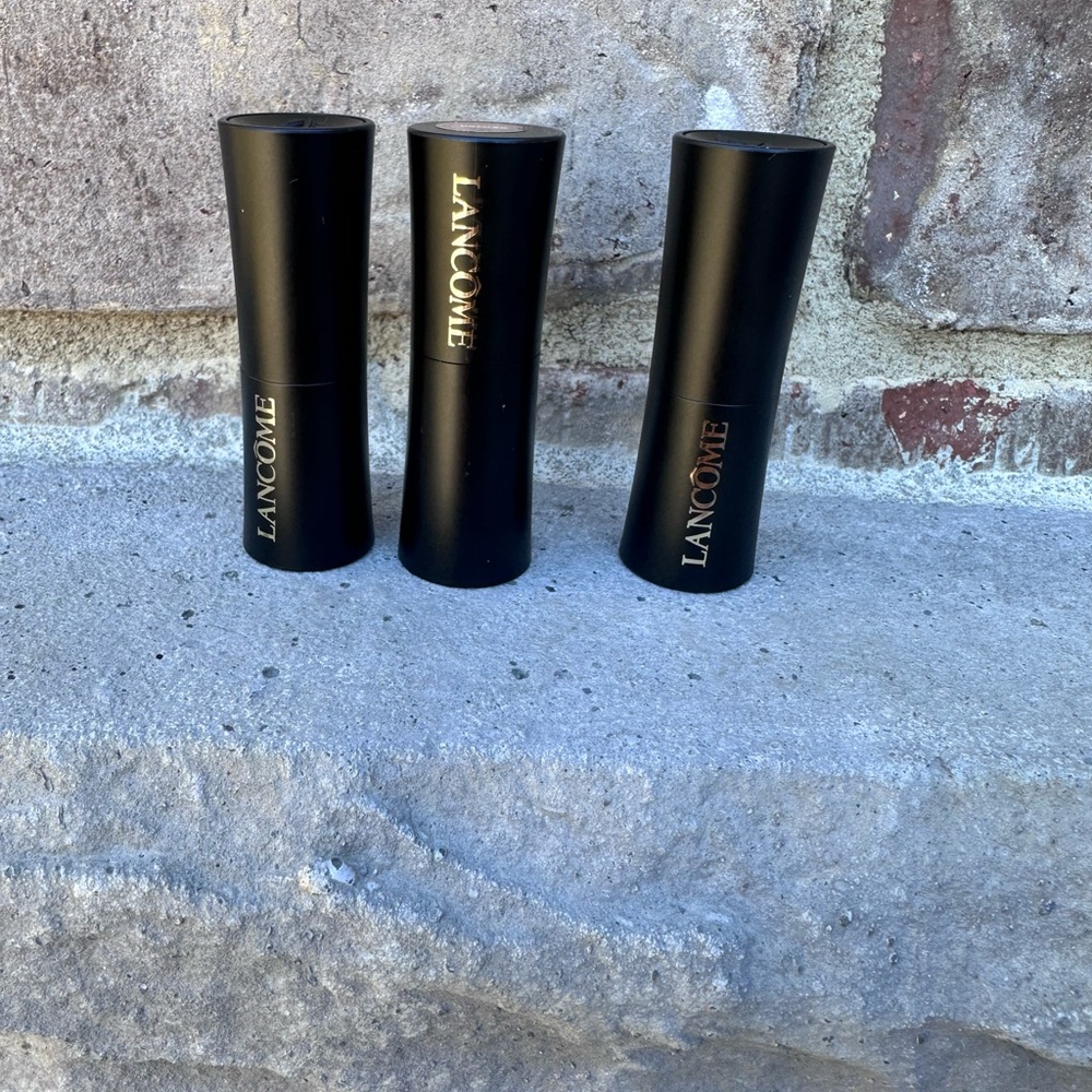 3x Lancome L'Absolu Rouge Lipstick  -  196 French Touch  Mini Travel Size New